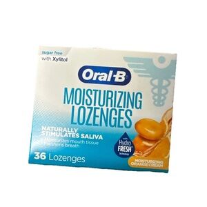 1 Oral-B Moisturizing Lozenges Sugar Free  Xylitol Orange Cream 36 Ct